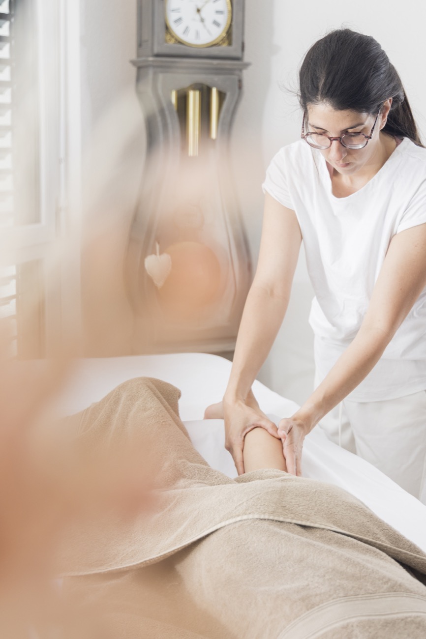 Manuela en séance de massage